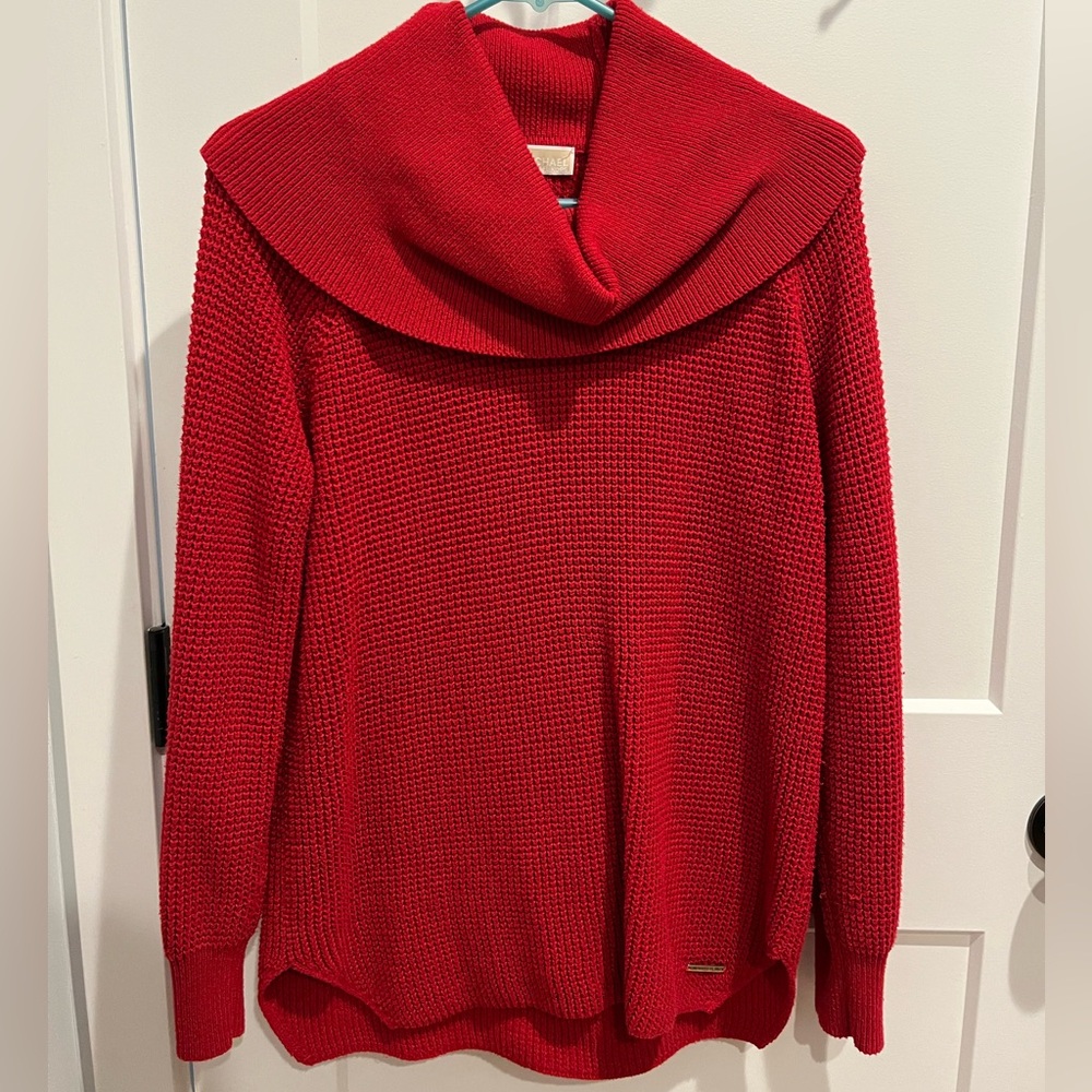 Michael Kors Vibrant Red Cowl Neck Sweater
